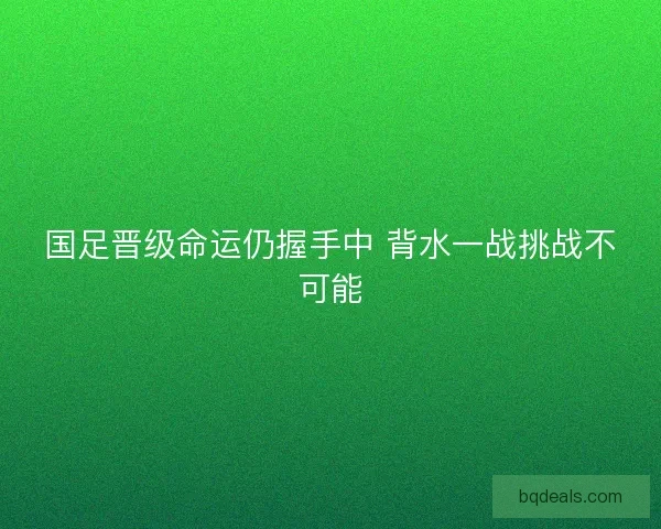 国足晋级命运仍握手中 背水一战挑战不可能